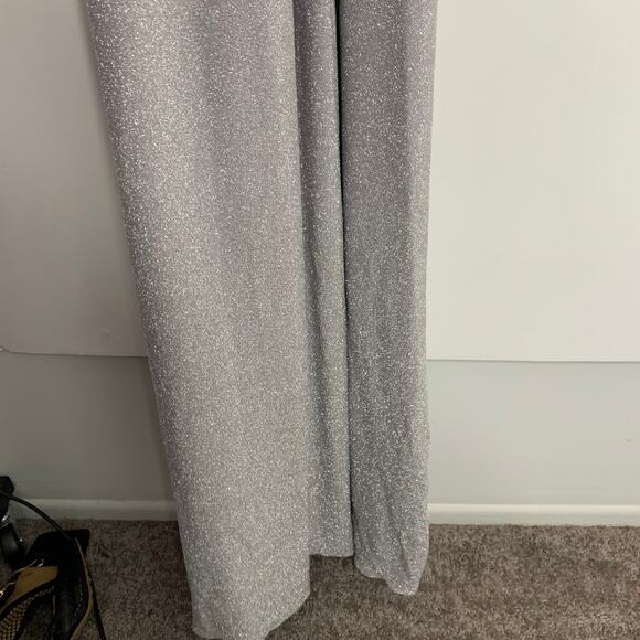 Patbo Lurex Cut Out Maxi Lace Up Dress Silver Sparkle Womens Glamorous Size 10 - Picture 15 of 16